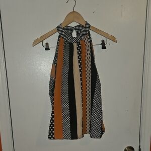 SHEIN Multicolor Striped and Polka Dot Blouse